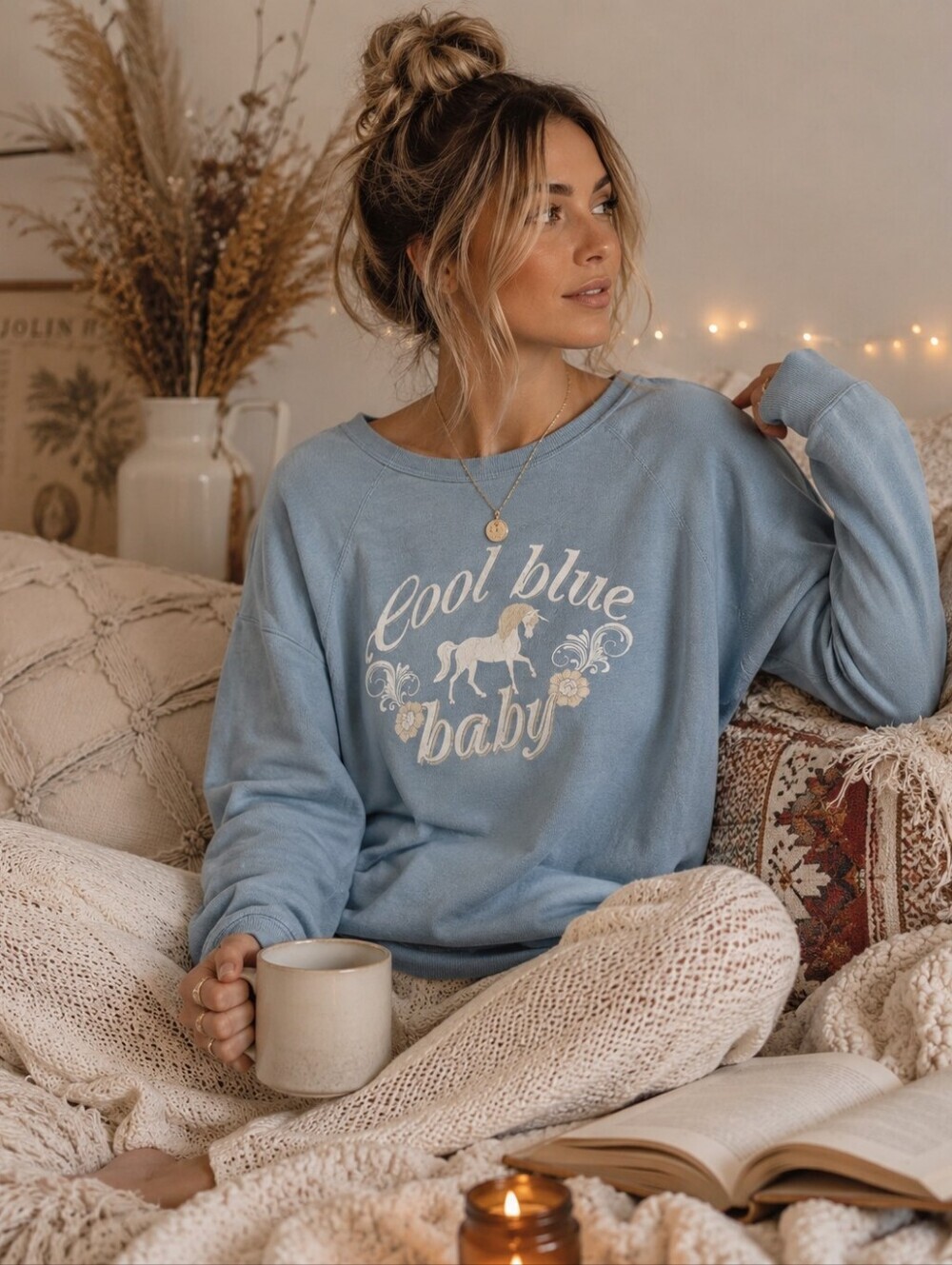 ✨🐎 SPELL & THE GYPSY “Cool Blue Baby” Sweatshirt ✨Size Small